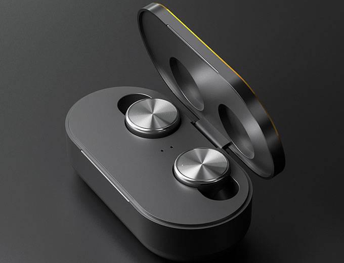 Digital Bluetooth Earphone Product Rendering